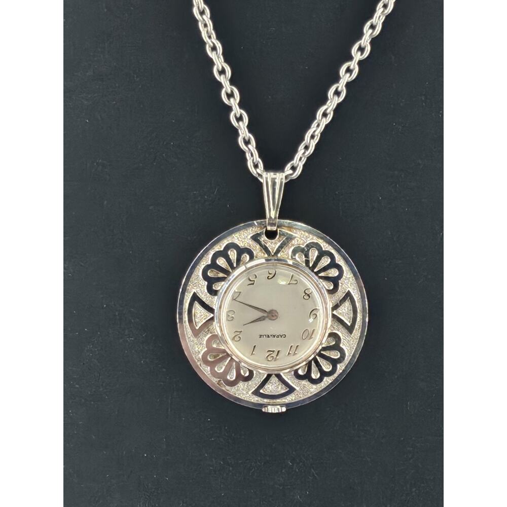Vintage Bulova Caravelle West Germany W/30" Necklace Gorgeous Running - Picture 2 of 9